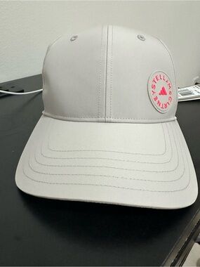 Adidas by Stella McCartney Kids Pale Gray Baseball Cap with Pink Logo